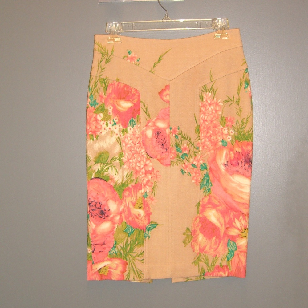 TRACY REESE WOOL FLORAL PRINT PENCIL SKIRT 4